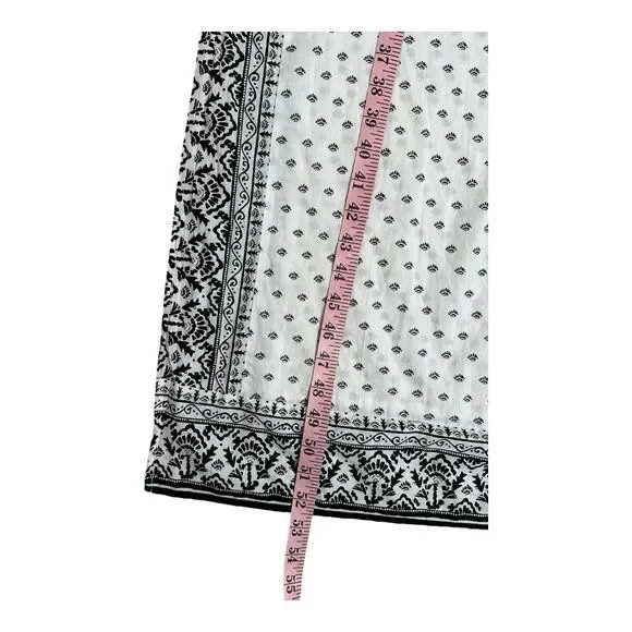 VINEYARD VINES White Black Fan Border Print Beach Maxi Dress Women Size XS - Picture 8 of 15